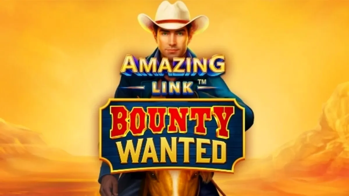 Cenário de deserto com elementos de Velho Oeste no slot Amazing Link Bounty Wanted
